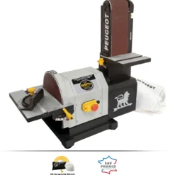 PEUGEOT ENERGYSAND-200ASP Combiné Ponceur 500 W - Ponceuse à Bande et Disque avec Aspiration Intégrée Dust Wizard - 915x100mm ø200mm