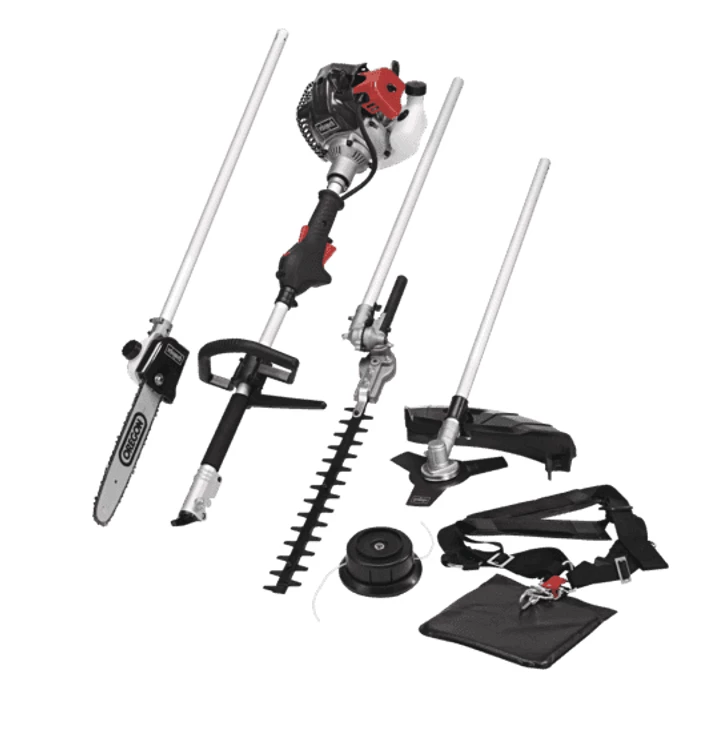 Scheppach MFH3300-4P Outil Multi-fonction 4 En 1 | Moteur 2 Temps 51,7 Cm³ | Coupe-bordure, Débroussailleuse, Taille-haie, Élagueuse
