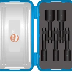LEMAN - Coffret De 5 Douilles Impact 6 Pans 1/4" 65 Mm - Perçage et Vissage Professionnel