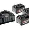 Set De Base 3 X Batteries Li-Power 18 V/5,2 Ah + Chargeur Rapide ASC 145 - METABO