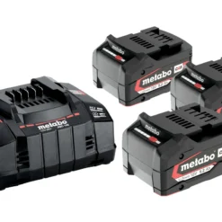 Set De Base 3 X Batteries Li-Power 18 V/5,2 Ah + Chargeur Rapide ASC 145 - METABO