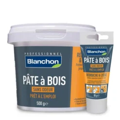 BLANCHON Pâte à Bois - Rebouchage & Lissage - 80g, 250g, 500g - Teintes Variées - Entretien du Bois