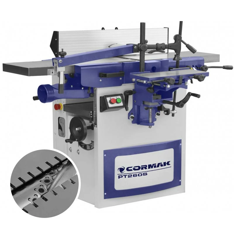 CORMAK PT260S Raboteuse Dégauchisseuse 400V 2000W - Largeur de Passage 260mm | Machines à Bois Professionnelles
