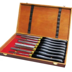 HOLZMANN H8TLGN - Coffret de 8 Outils de Tournage Pro en Acier HSS pour Tour à Bois