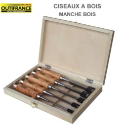 OUTIFRANCE - Coffret De 5 Ciseaux à Bois Qualité Professionnelle 6/10/15/20/25 mm - Outillage à Main Essentials