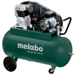 Metabo Mega 350-100 W - Compresseur 1500W - 10 Bars - 90L - 250L/min - Compresseur d'air puissant pour travaux intensifs