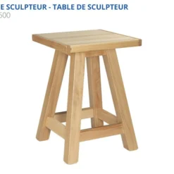 ETABLIS FRANÇOIS - SCULPT600 - Selle De Sculpteur en Hêtre Massif 600 x 600 mm - Accessoire Établi