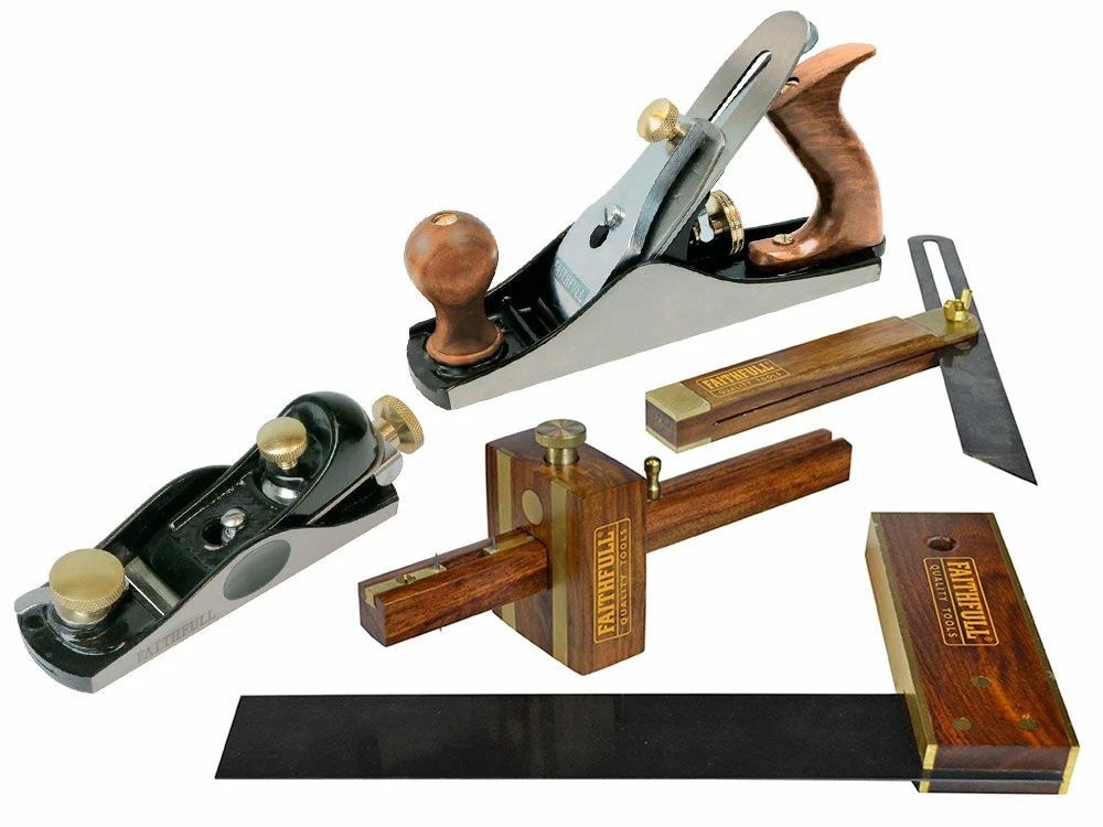 FAITHFULL - Ensemble D'outils De Menuisier 5 Pièces En Coffret Bois | Coffret Outillage à Main – Image 2