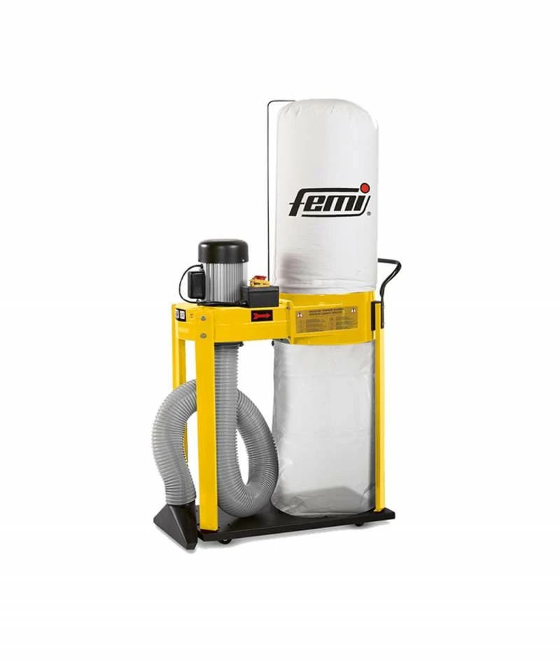 FEMI - DC 350 PLUS Aspirateur Cyclonique D'Atelier puissant 900W 57 Litres pour Bois, Métal, Bâtiment, Jardin