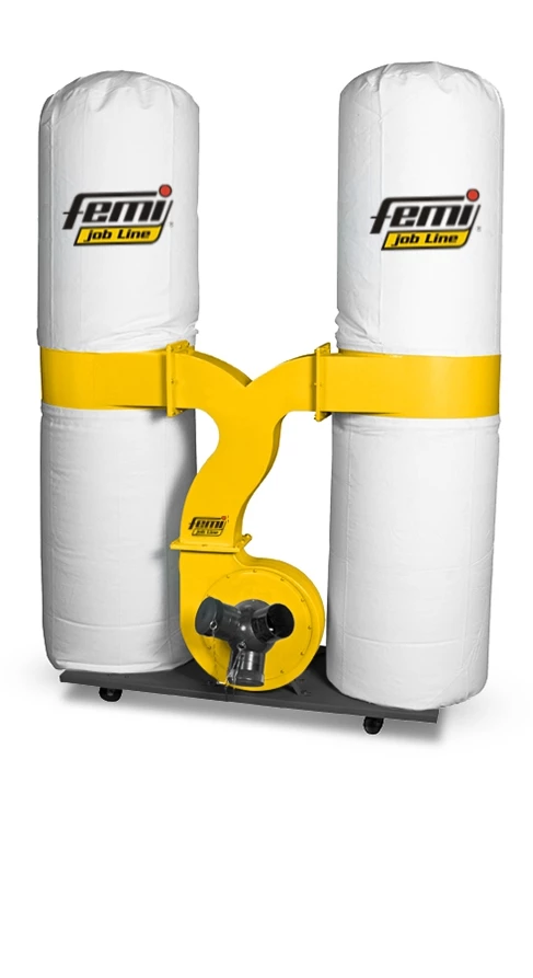 FEMI - DC 355 PLUS Aspirateur Cyclonique D'Atelier 2 Sacs 300 Litres 400V 2200W 3CV 3900m³/h - Aspirateur pour Bois, Métal, Bâtiment, Jardin