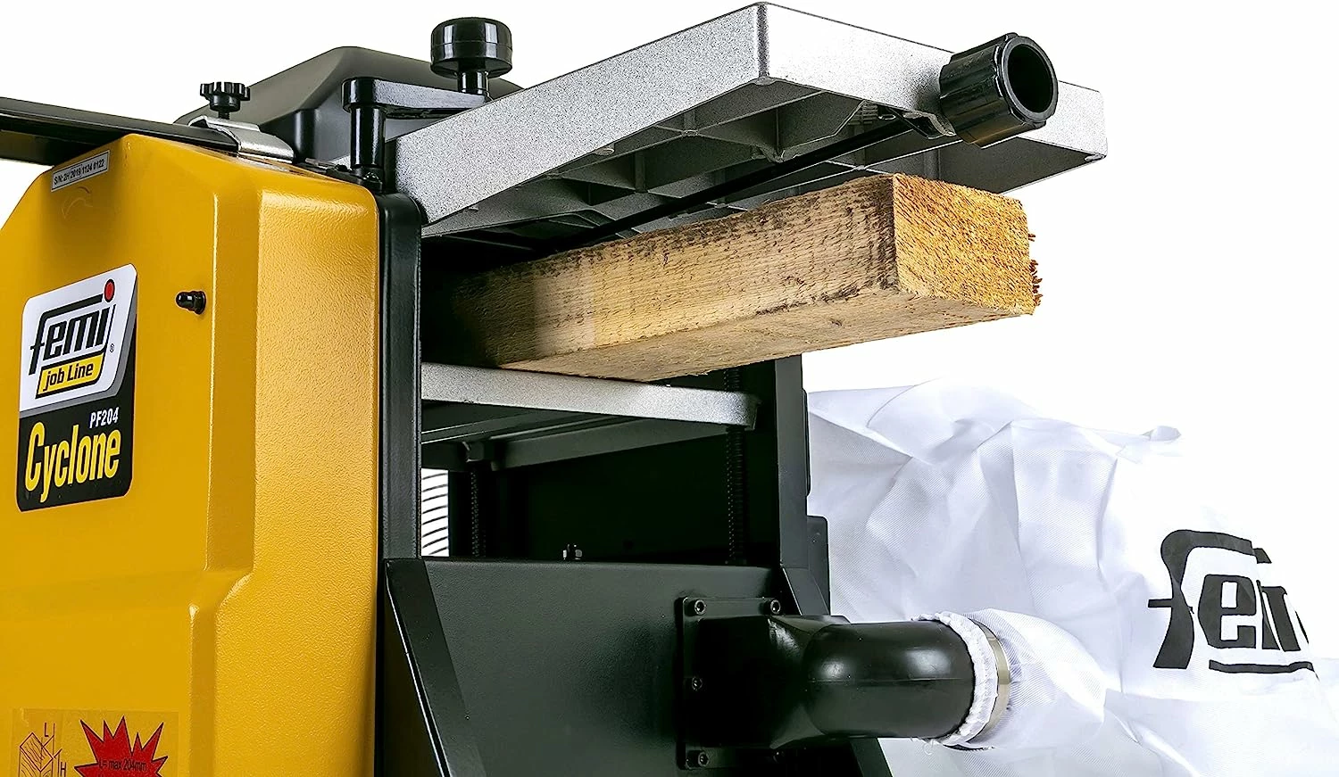 FEMI-JOBLINE PF204 Dégauchisseuse-Raboteuse 210 mm avec Aspirateur Intégré - 1500 W - Idéal pour le Travail du Bois – Image 6