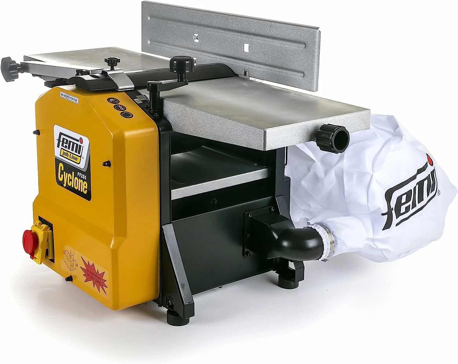 FEMI-JOBLINE PF204 Dégauchisseuse-Raboteuse 210 mm avec Aspirateur Intégré - 1500 W - Idéal pour le Travail du Bois