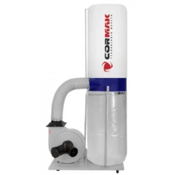 CORMAK FM300 Aspirateur à Copeaux 150 Litres - Haut Débit 2530 M³/h - Puissance 1500 W - Pour Bois, Métal, Bâtiment, Jardin
