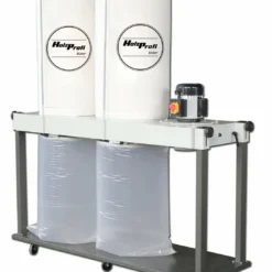 HOLZPROFI MAKER - FM300G Aspirateur à Copeaux D'Atelier 230V, 2 x 160 Litres, Débit 3900 M³/h - Idéal pour Bois, Métal, Bâtiment, Jardin