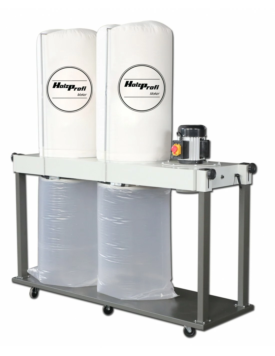 HOLZPROFI MAKER - FM300G Aspirateur à Copeaux D'Atelier 230V, 2 x 160 Litres, Débit 3900 M³/h - Idéal pour Bois, Métal, Bâtiment, Jardin