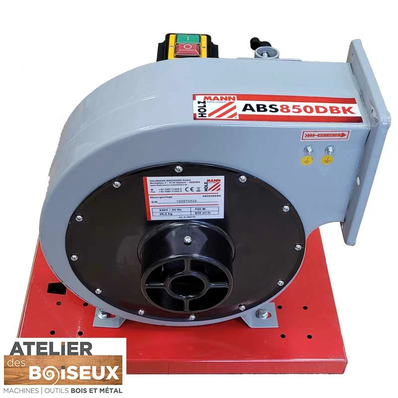 HOLZMANN ABS850DBK Aspirateur pour Tour à Bois 850 m3/h - 56 Litres - 230 V – Image 3