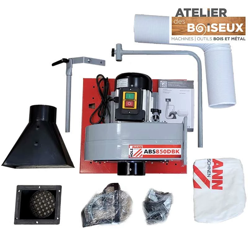 HOLZMANN ABS850DBK Aspirateur pour Tour à Bois 850 m3/h - 56 Litres - 230 V – Image 5