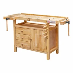 HOLZMANN WB138C - Établi en Bois Massif 1380 mm avec 3 Tiroirs | Outillage Professionnel