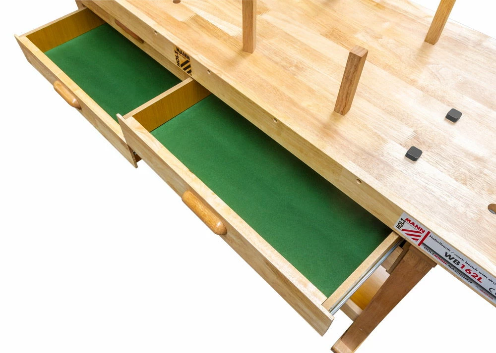 HOLZMANN WB162L - Établi Bois Massif 1640 mm - 4 Tiroirs - Charge 150 kg - Outillage à Main – Image 2