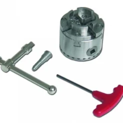 HOLZPROFI DW-MAN-MINI Mandrin 4 Mors Ø70 mm avec Queue de Cochon - Outillage pour Tour à Bois