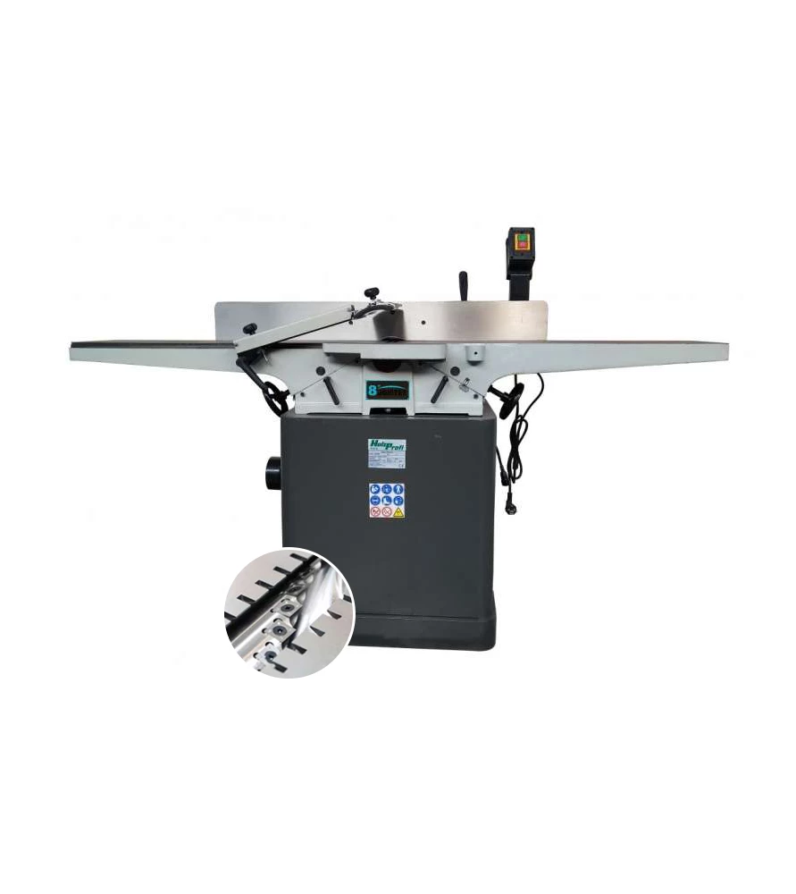 HOLZPROFI MAKER-ZF200 HELI - Dégauchisseuse d'Atelier 200 mm, 2200 W - Machine à Bois Professionnelle