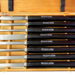 HOLZMANN - H8TLG Coffret de 8 Outils de Tournage en Acier au Chrome - Idéal pour Tour à Bois | Outillage Professionnel