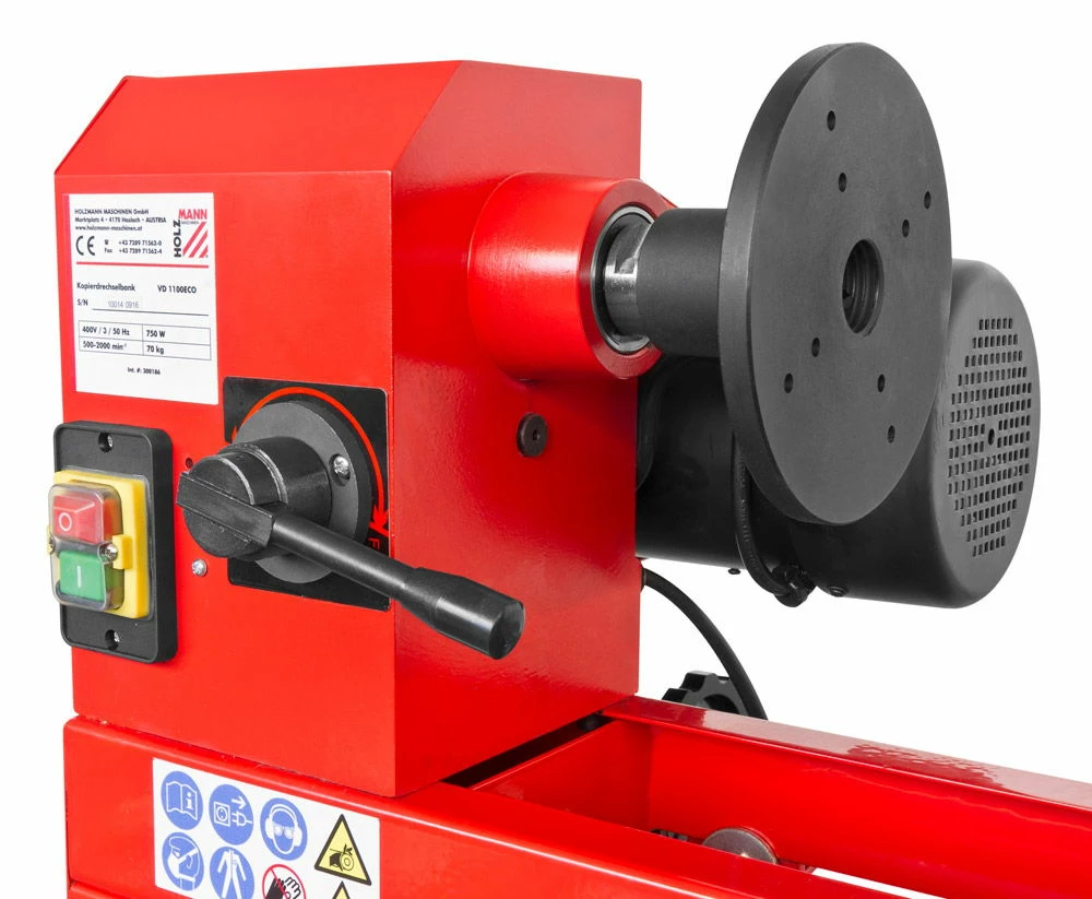 HOLZMANN VD1100ECO Tour à Bois avec Variateur de Vitesses + Copieur - 1000mm - S1 750W - Machine à Bois de Précision – Image 4