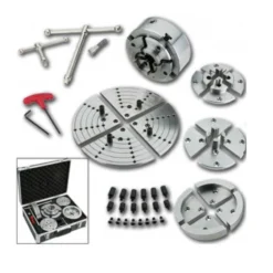 HOLZPROFI - DW-KIT140 Coffret Mandrin 4 Mors & Accessoires pour Tour à Bois