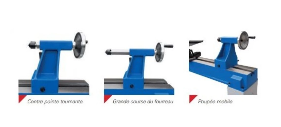 JEAN L'EBENISTE - MC1200V Tour à Bois Professionnel avec Variateur De Fréquence, 1200 mm, 1500W, 2CV - Idéal pour Tournage sur Bois – Image 4