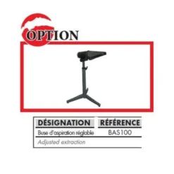 LEMAN - BAS100 Buse d'Aspiration Réglable sur Pied pour Tour à Bois | Accessoire Machine LEMAN