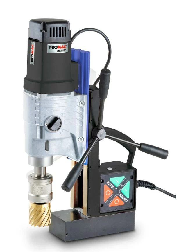 PROMAC MDA-80Q Perceuse Magnétique 1800 W - Perceuse Puissante pour Métal, Diamètre de Fraisage 12-80 mm