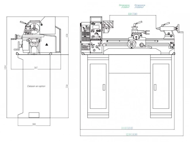 METALPROFI JY250VL-F Tour à Métaux Entre-pointes 750mm - 230V / 750W / 1CV - Machine Professionnelle | Machines Métal – Image 5