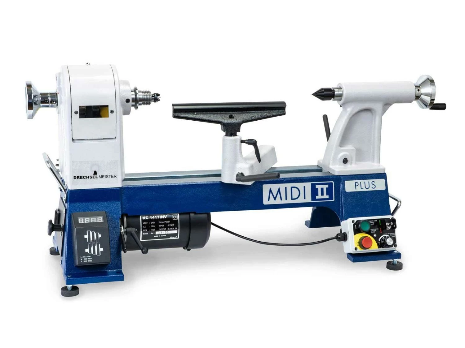 Tour à Bois DRECHSELMEISTER MIDI 2 PLUS - Mini Tour à Bois Massif D'établi 400 mm avec Convertisseur de Fréquence - Idéal pour Bois, Métal, Bâtiment, Jardin – Image 2