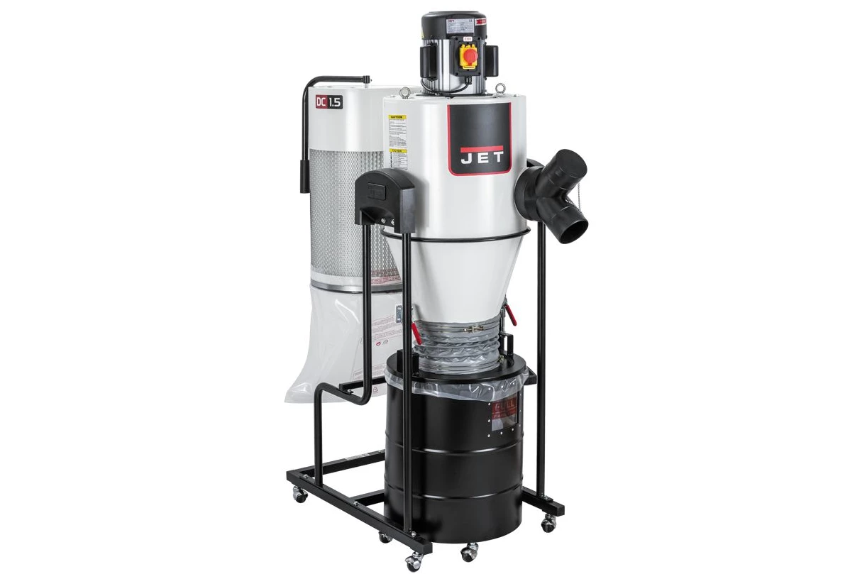JET JCDC-15-M Système d'aspiration cyclonique 230V-50Hz 1100W 1.5CV - Débit d'air : 1527 m³/h | Aspirateur pour bois, métal, bâtiment et jardin