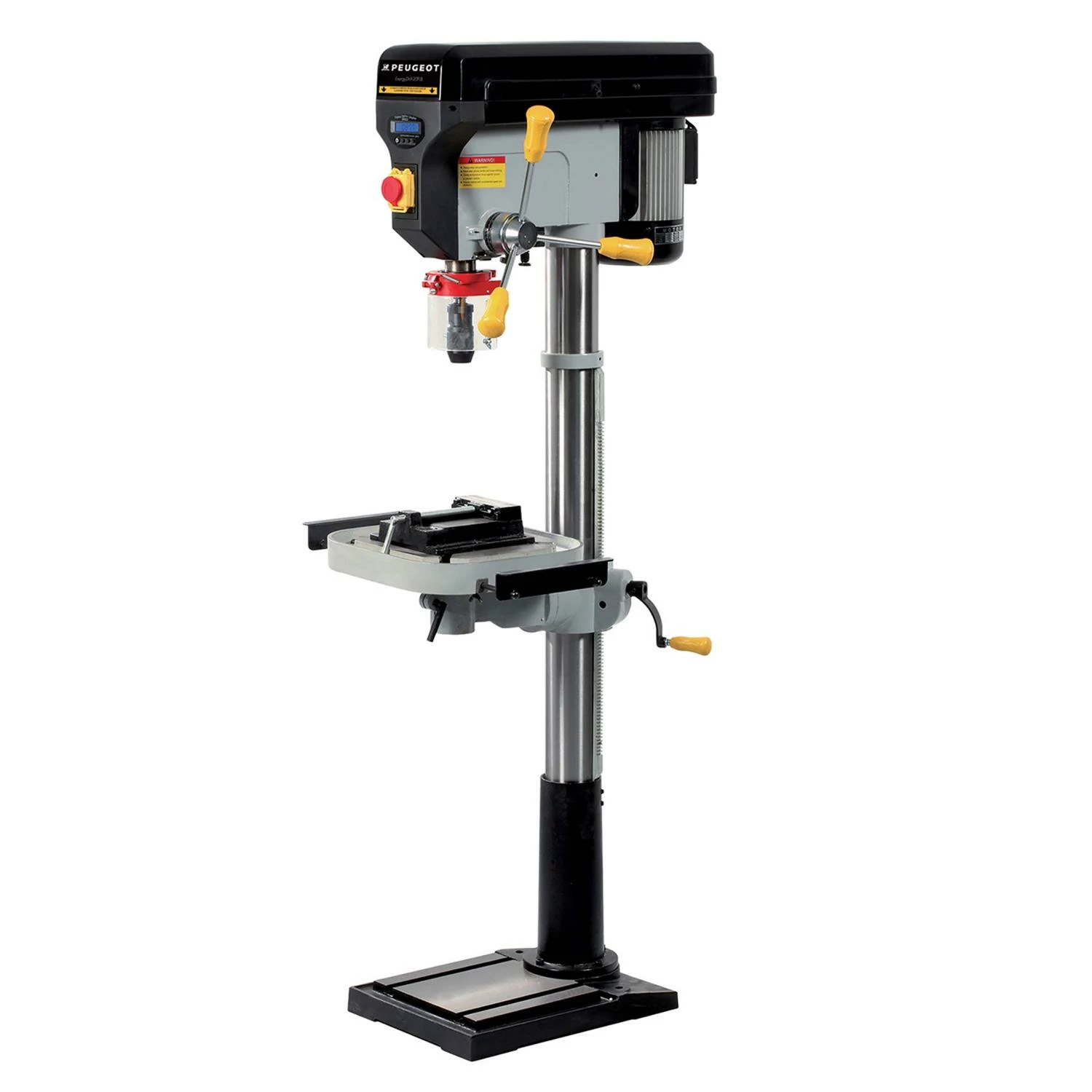 Perceuse à Colonne PEUGEOT EnergyDrill 20FLB 750 W avec Affichage Digital - 85 mm de Course de Broche