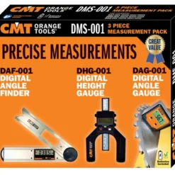 CMT - DMS-001 Pack de 3 Outils de Mesure pour Menuiserie - Précision et Qualité