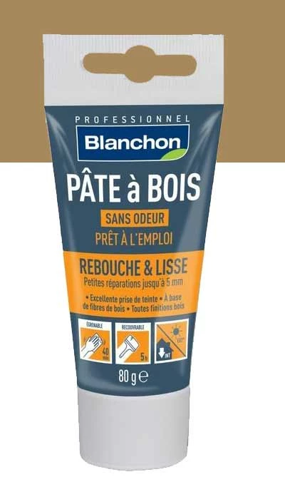 BLANCHON Pâte à Bois - Rebouchage & Lissage - 80g, 250g, 500g - Teintes Variées - Entretien du Bois – Image 6