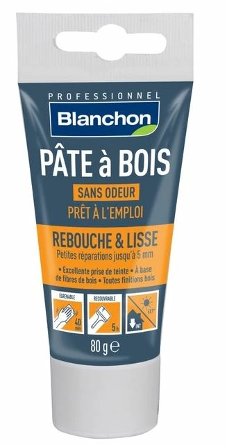 BLANCHON Pâte à Bois - Rebouchage & Lissage - 80g, 250g, 500g - Teintes Variées - Entretien du Bois – Image 3