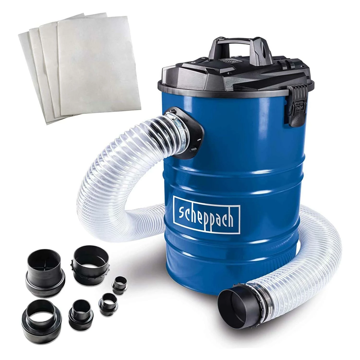 SCHEPPACH DC100 Aspirateur Tonneau 65 L - Puissant 215 M3/h - Lot d'Adaptateurs Inclus