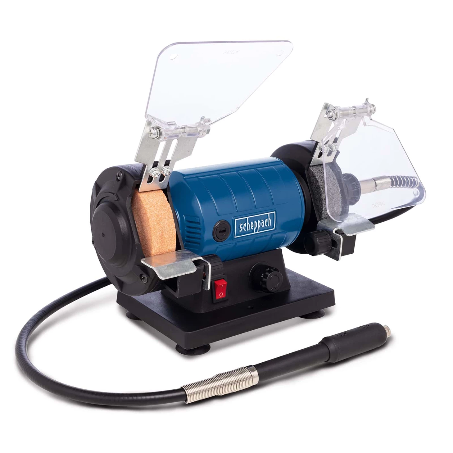 SCHEPPACH - HG35 Touret à Meuler 120 W avec Meule 75 x 25 mm et Coffret de 103 Pièces Offert – Image 3