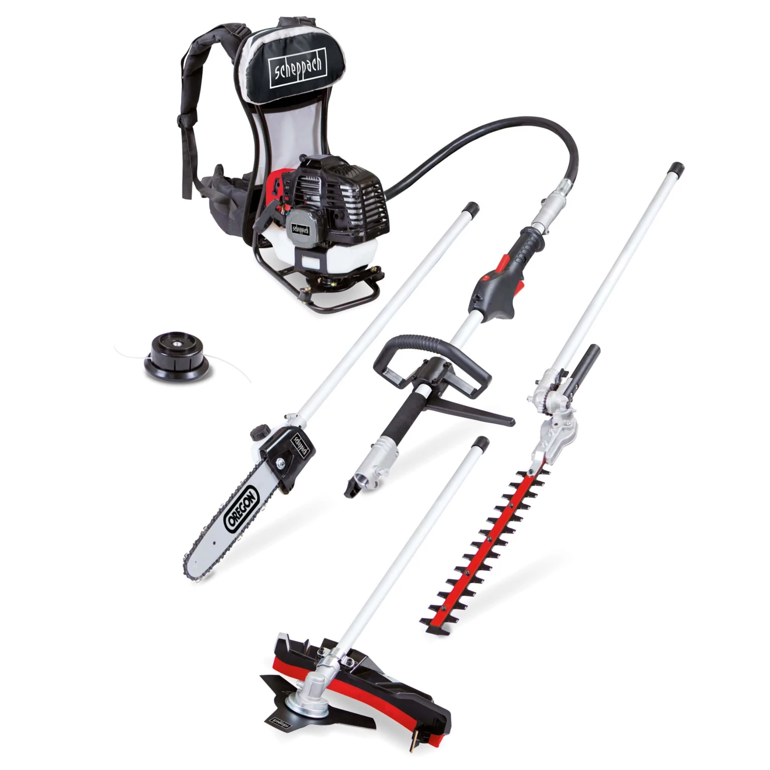 SCHEPPACH - Outil Multi-fonctions 4 En 1 MFH5300-4BP 51,7 Cm3 | Coupe bordure, Débroussailleuse, Multifonction