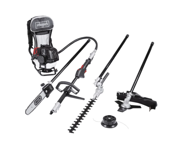 Scheppach MFH3300-4P Outil Multi-fonction 4 En 1 | Moteur 2 Temps 51,7 Cm³ | Coupe-bordure, Débroussailleuse, Taille-haie, Élagueuse – Image 2