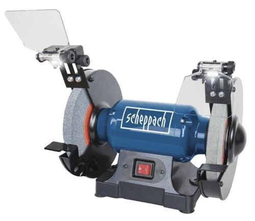 Scheppach SM200L Touret à Meuler 500 W avec Meule Ø 200 Mm - Idéal pour Bois, Métal et Bâtiment