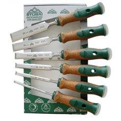 STUBAI - Jeu De Ciseaux à Bois Modèle Suédois - Largeurs Variées - Idéal pour Tournage sur Bois