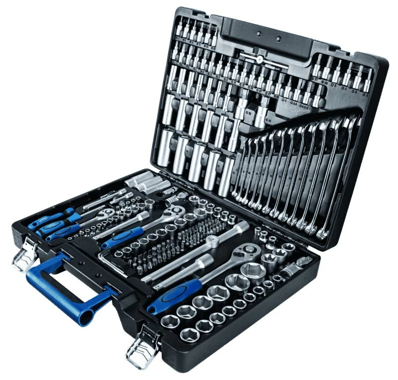 SCHEPPACH TB217 - Valise à Outils avec 217 Outils en Acier Chrome Vanadium - Kit de rangement professionnel