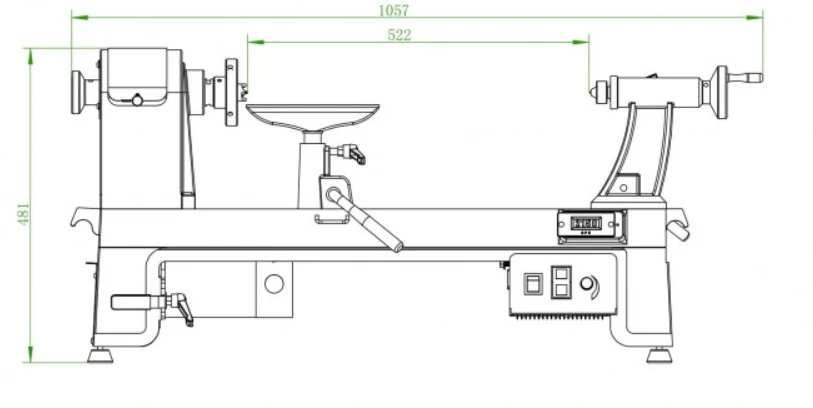HOLZPROFI MAKER MC1420VF - Tour à Bois Monophasé avec Variateur de Vitesse 230V/50Hz, 750W/1CV – Image 4