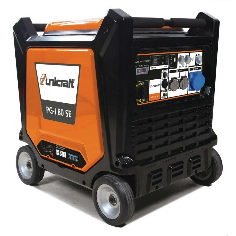 UNICRAFT PG-I 80 SE - Groupe Électrogène Inverter Silencieux 7500 W 230 V - Générateur Puissant et Fiable