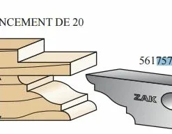 ZAK - Avancement à 15, Rainure de 6 avec Couteaux 561010, 561060, 561012, 561062 Ref 561757 - Outillage pour toupie alésage 30