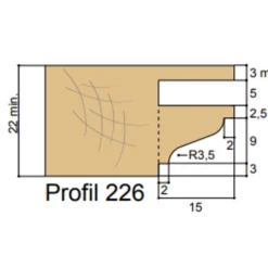 ZAK - ZAK509226 Profil Doucine à Carré 9x15xHt14 Mm, Outillage pour Toupie Alésage 30 - Profil ZAK