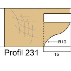 ZAK - ZAK509231 Profil Doucine à Talon 14x15xHt14 mm - Outillage pour Toupie Alésage 30
